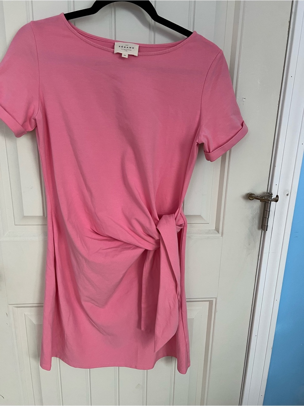 Pink Knot-Detail Midi Dress